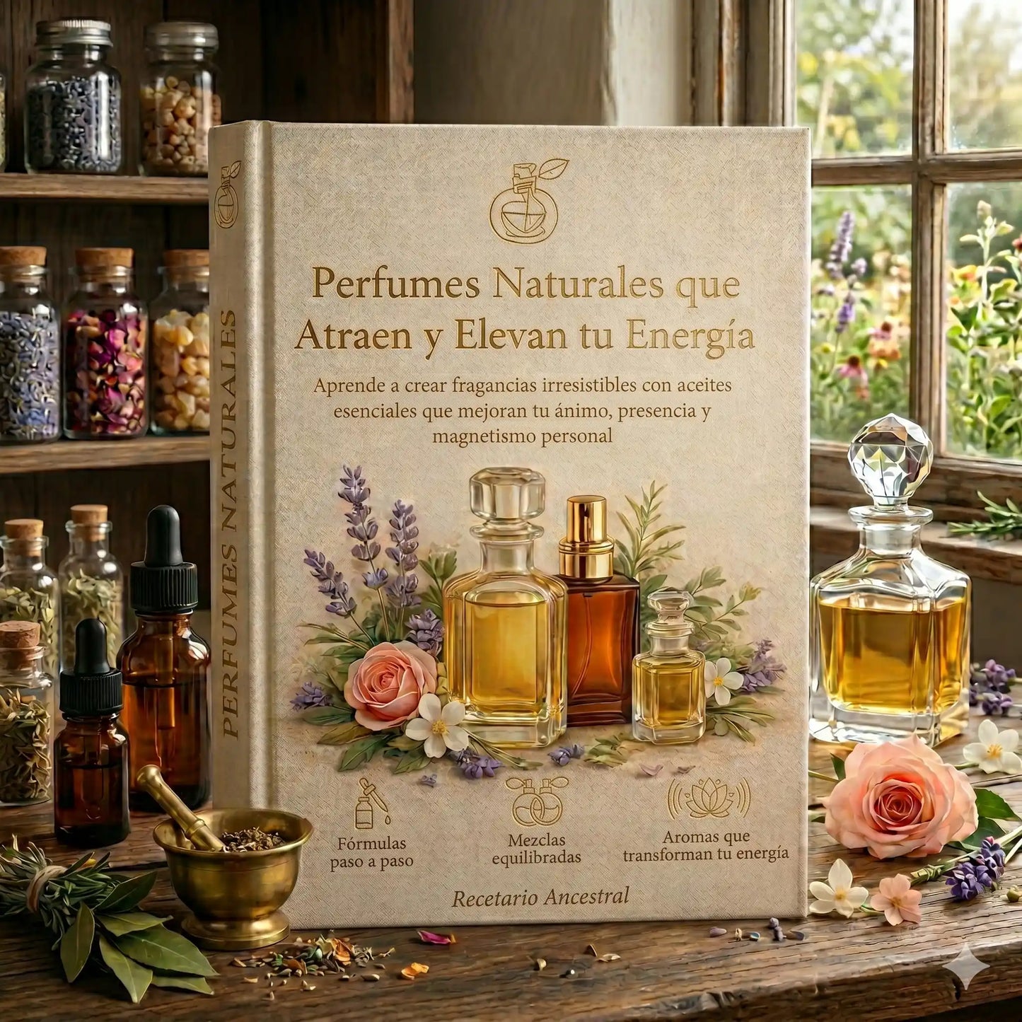 Perfumes Naturales que Atraen y Elevan tu Energía - Aprende a crear fragancias irresistibles con aceites esenciales que mejoran tu ánimo, presencia y magnetismo personal